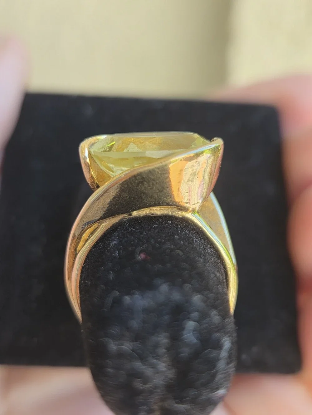 14k Gold Lemon Quartz Ring Sz 6